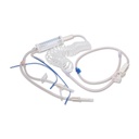 Kit de perfusion pour chevaux avec 2 poches, 100 ml burette, tubes en spirale