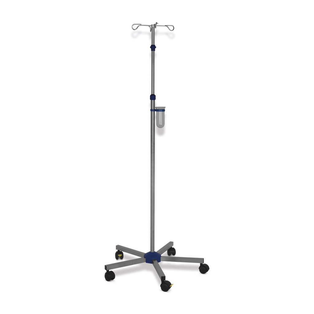 [573200] Pied p. infusion avec changement de hau- teur à main, non rouillant, roulant