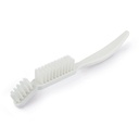 Brosse à instruments pour le nettoyage en douceur des instruments avec poils en plastique, 17 cm, autoclavable jusqu'à 120° C, blanche