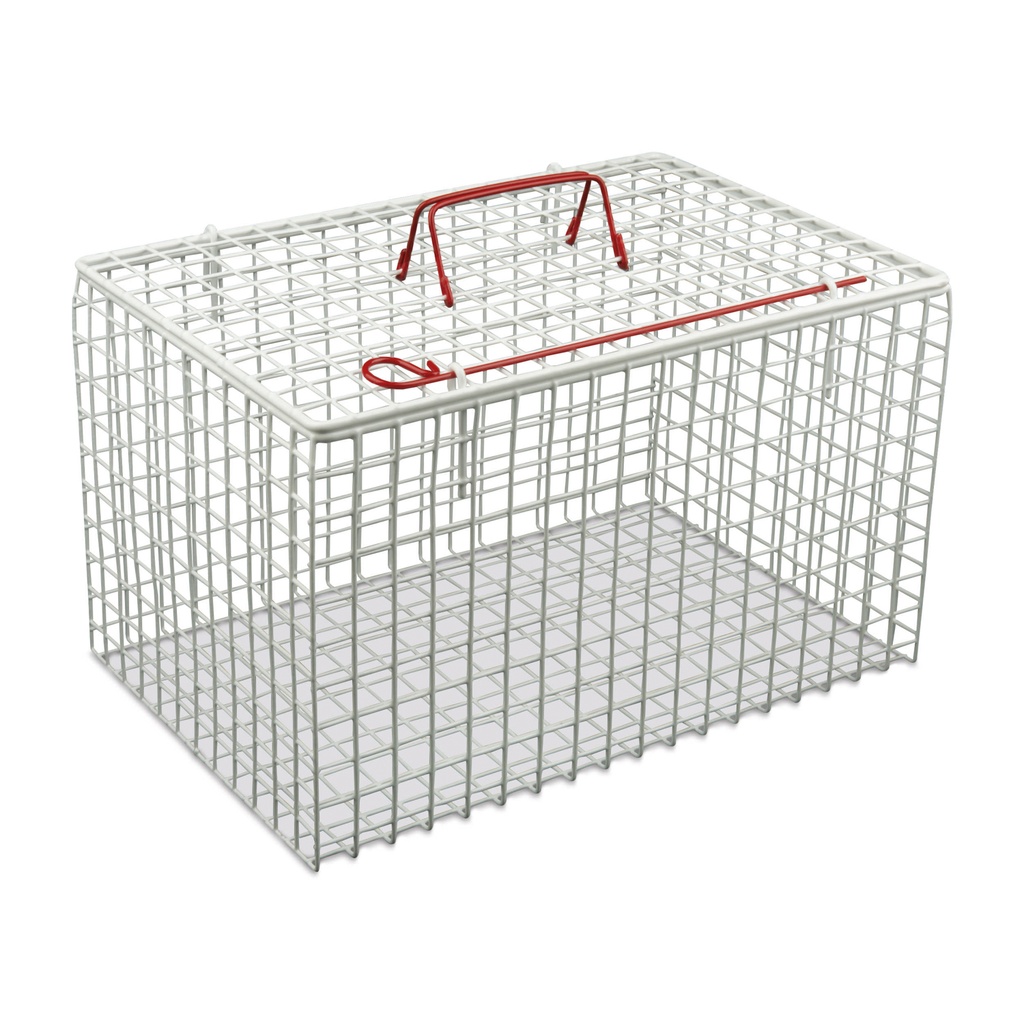 [642000] Jaula para gatos, blanco, revestidode plástico, 46 x 31 x 28 cm