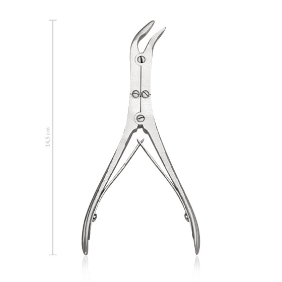Forceps de laminectomía SCHNEIDEMANN,15 cm, curvado lateralmente, muydelicado