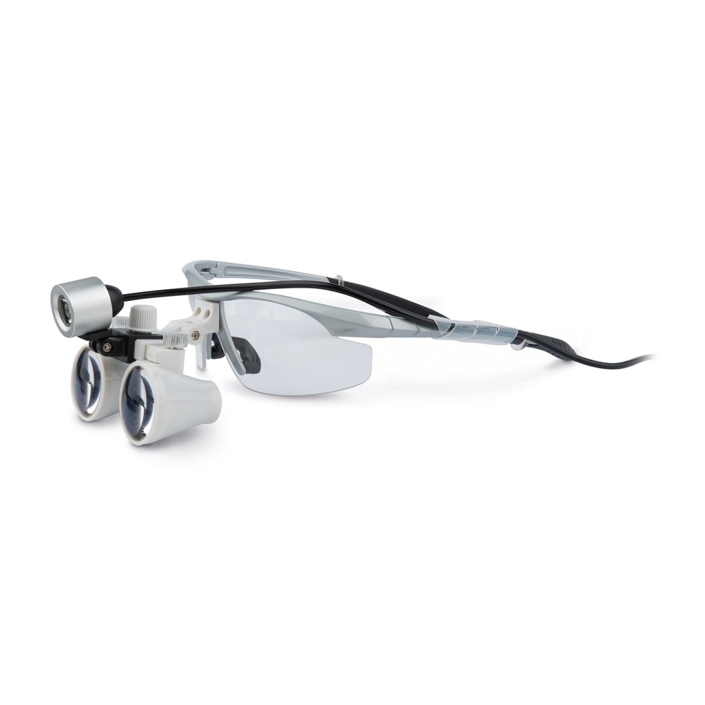 Loupes grossissant 2,5x avec lampe LED, batterie et chargeur