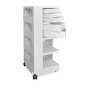 Guéridon Medicar, plastique, blanc, 43 x 41 x 95 cm