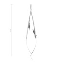 Porta-aguja, Castroviejo 14 cm, recto,con enclavamiento