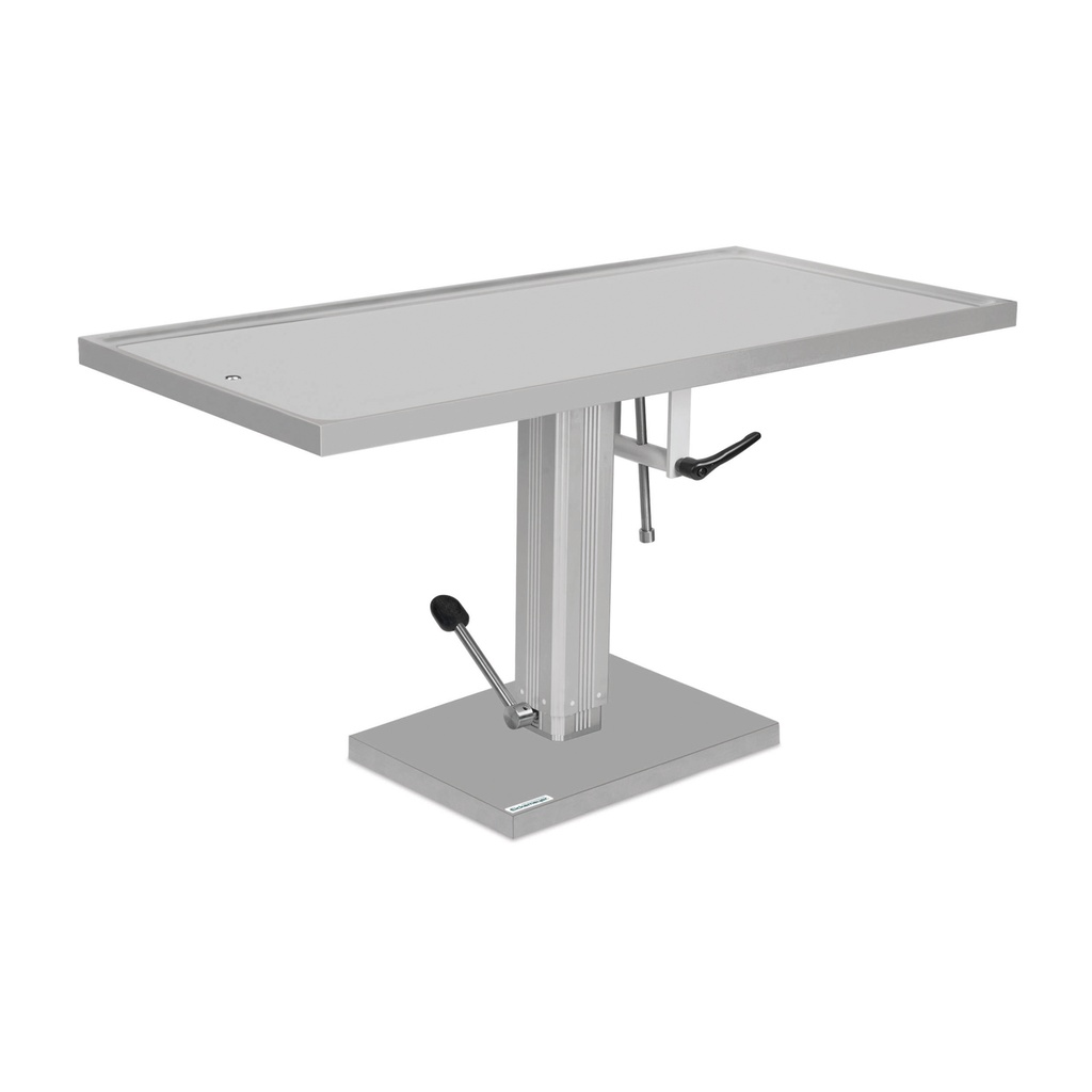 [601960] Table de chirurgie hydraulique Plateau en acier nichrome. Inclinaison: 90 °