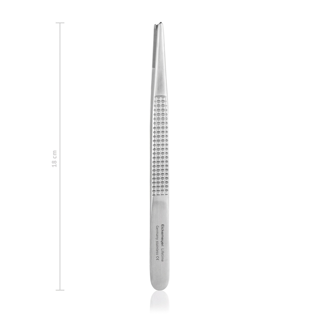 [132618] Tissue forceps BONNEY, 1 x 2 teeth, 18 cm, heavy pattern