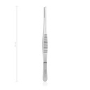 Pinza atraumatica, 16 cm, 2 mm, DE BAKEY dentada
