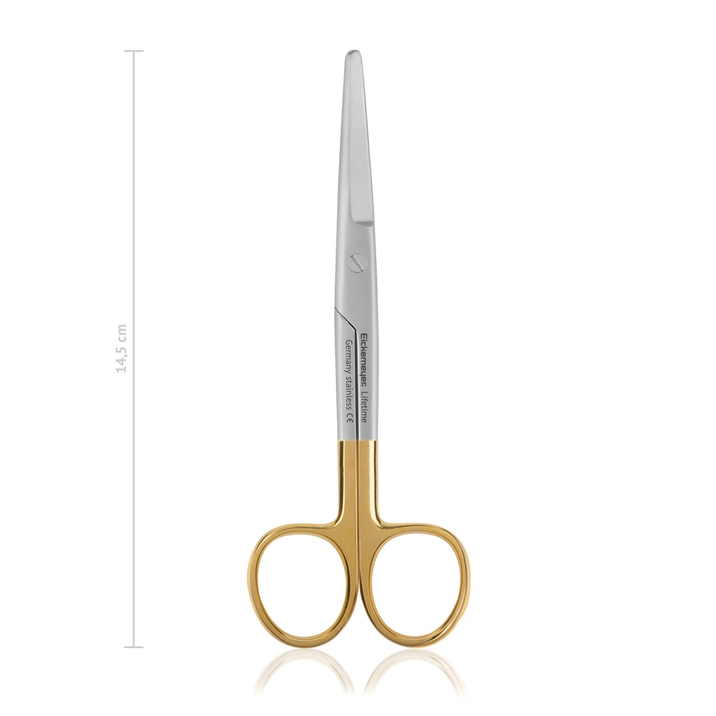 [117315] Dissecting scissors MAYO, blunt/blunt, 14,5 cm, curved, TC, with serrated cutting edge