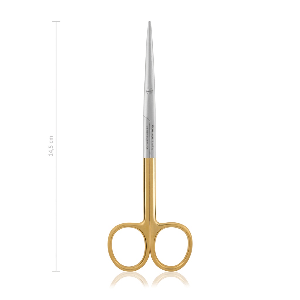 [116315] Dissecting scissors METZENBAUM, blunt/blunt, 14,5 cm, curved, TC, with serrated cutting edge