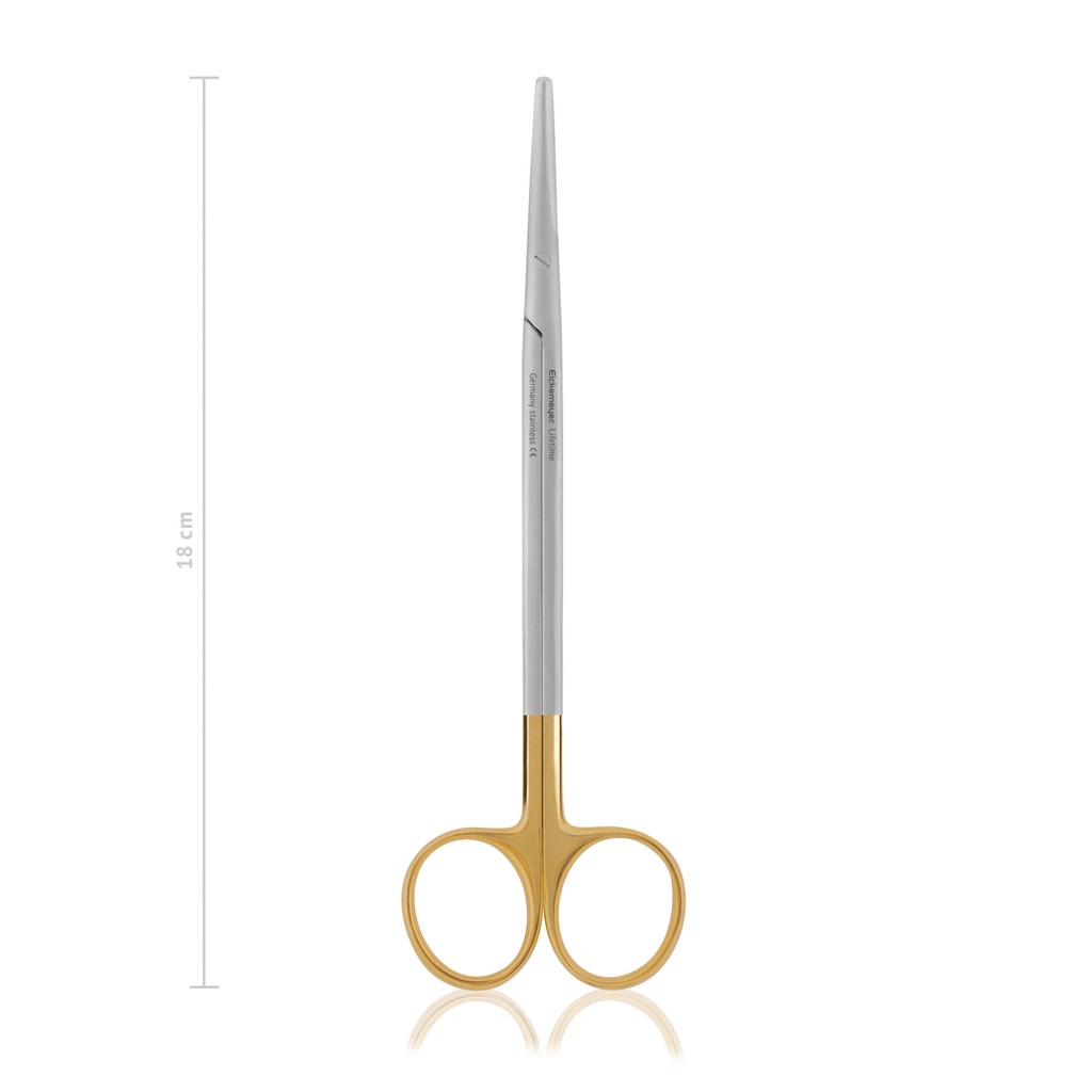 Ciseaux de dissection Metzenbaum, 18 cm, courbes, émoussés, TC