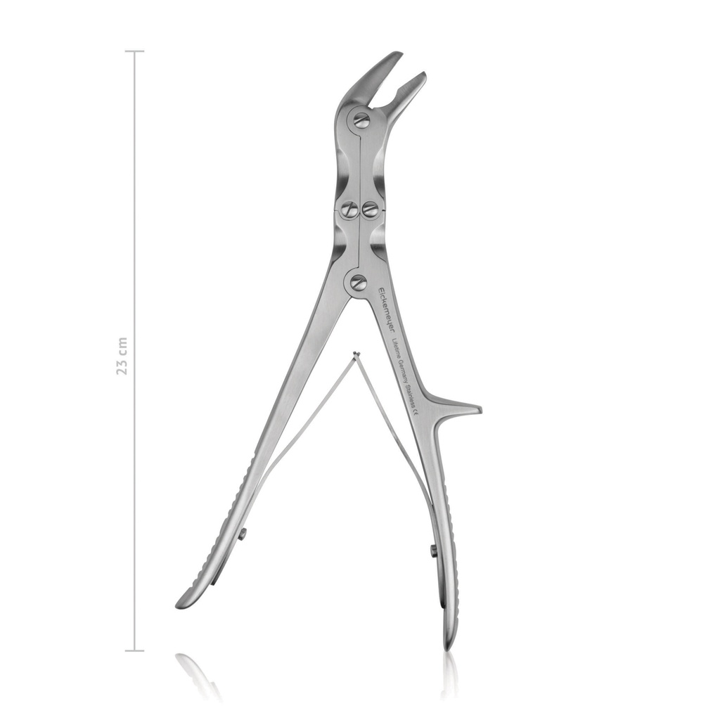 [184423] Pince gouge Echlin, 23 cm, avec angle de côté, double articulation, 2 x 10 mm