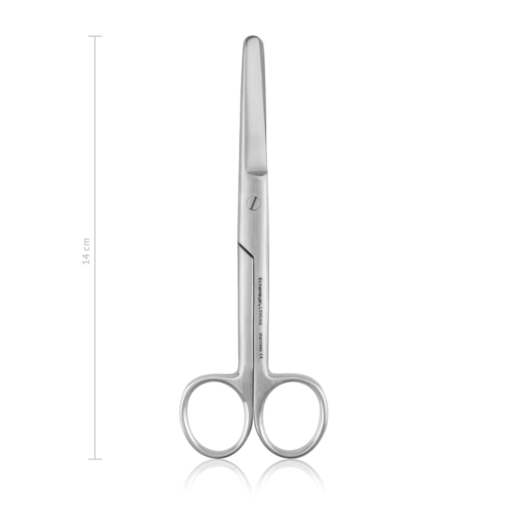 Tijera de cirugía, L 14 cm, recto, romo/romo