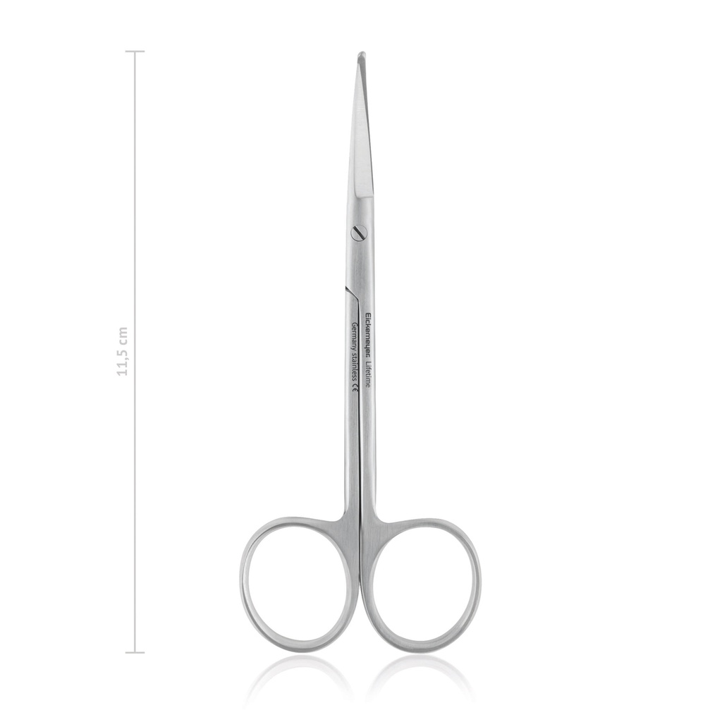 [111011] Buttoned scissors STEVENS, fine with one probe pointed blade, 11,5 cm, straight