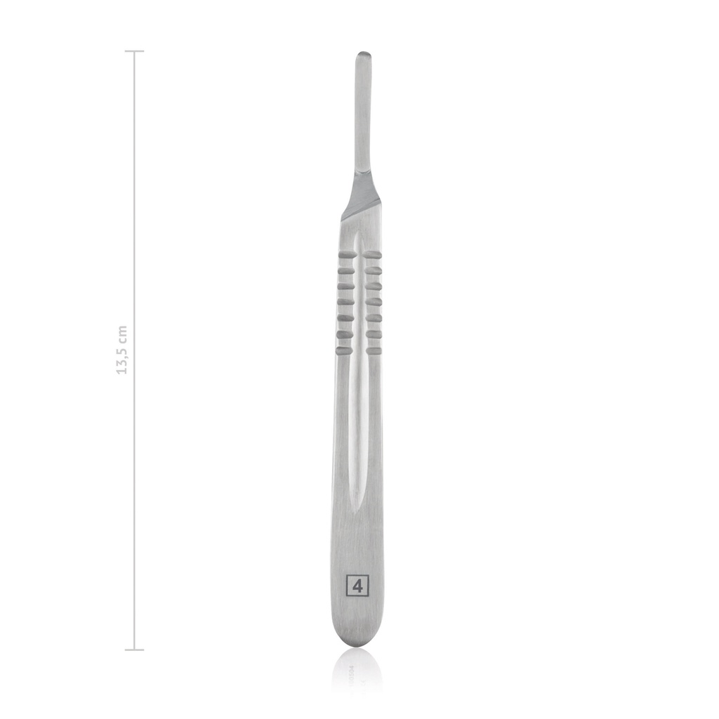 Manche de bistouri,standard,n°4, manche plat,grand,pour lame fig. 18-23
