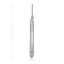 Manche de bistouri,standard,n°4, manche plat,grand,pour lame fig. 18-23