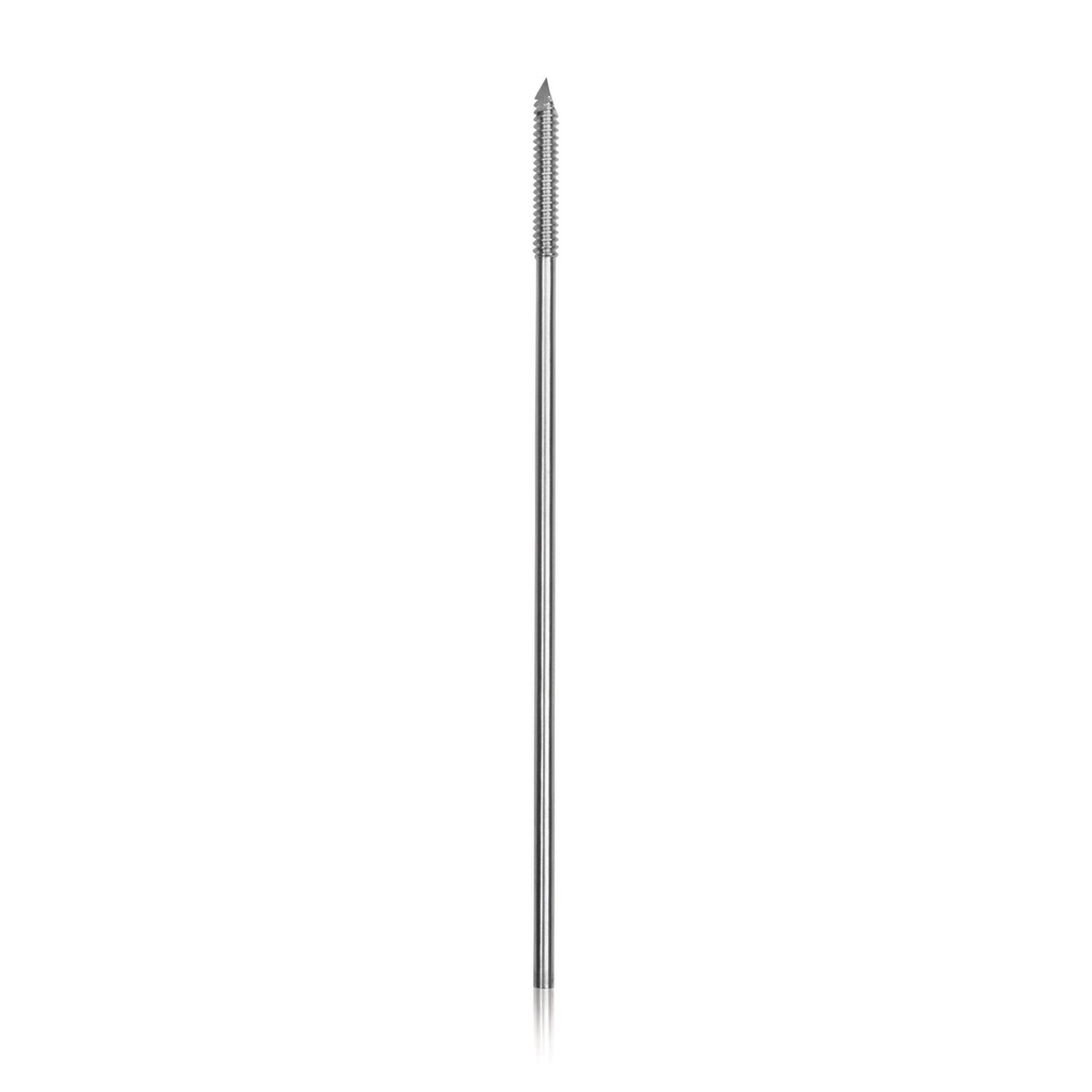 [180496] Aguja Steinmann con rosca (positivo)D = 2,4 mm,interface 3/32" x 1/8"(D = 3,0 mm, largo 10,2 cm)