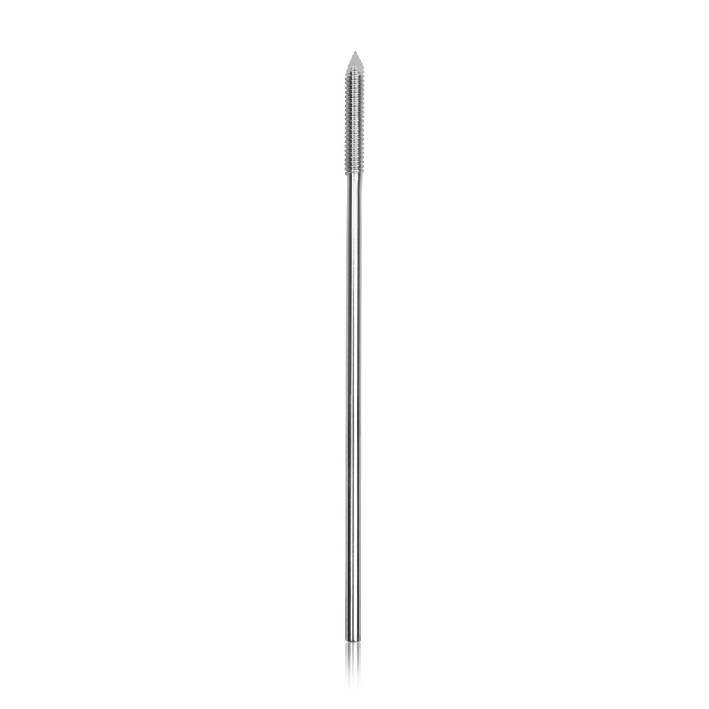 [180497] Aguja Steinmann con rosca (positivo)D = 3,2 mm, interface 1/8" x 5/32"(D = 4,0 mm, largo 11,6 cm)
