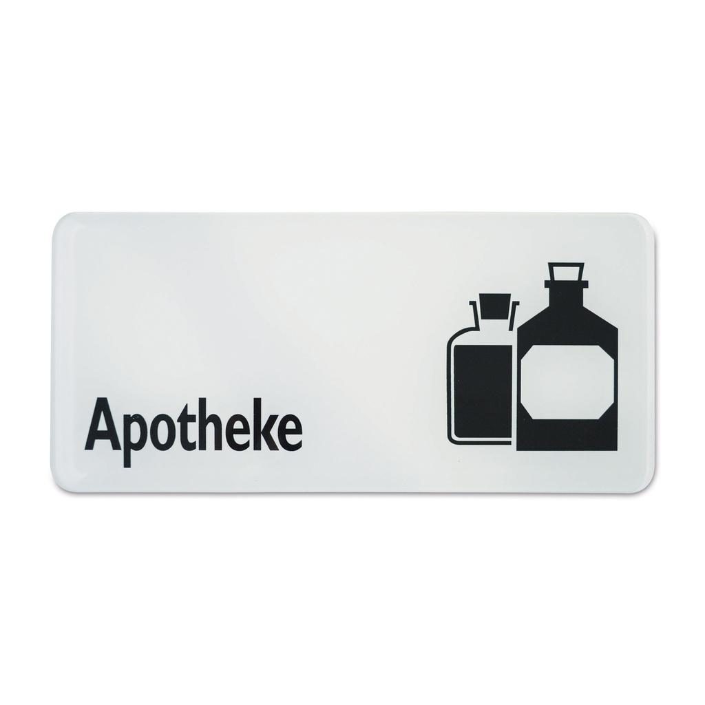 Panneau symbole "pharmacie" 30 x 13,5 cm noir/blanc