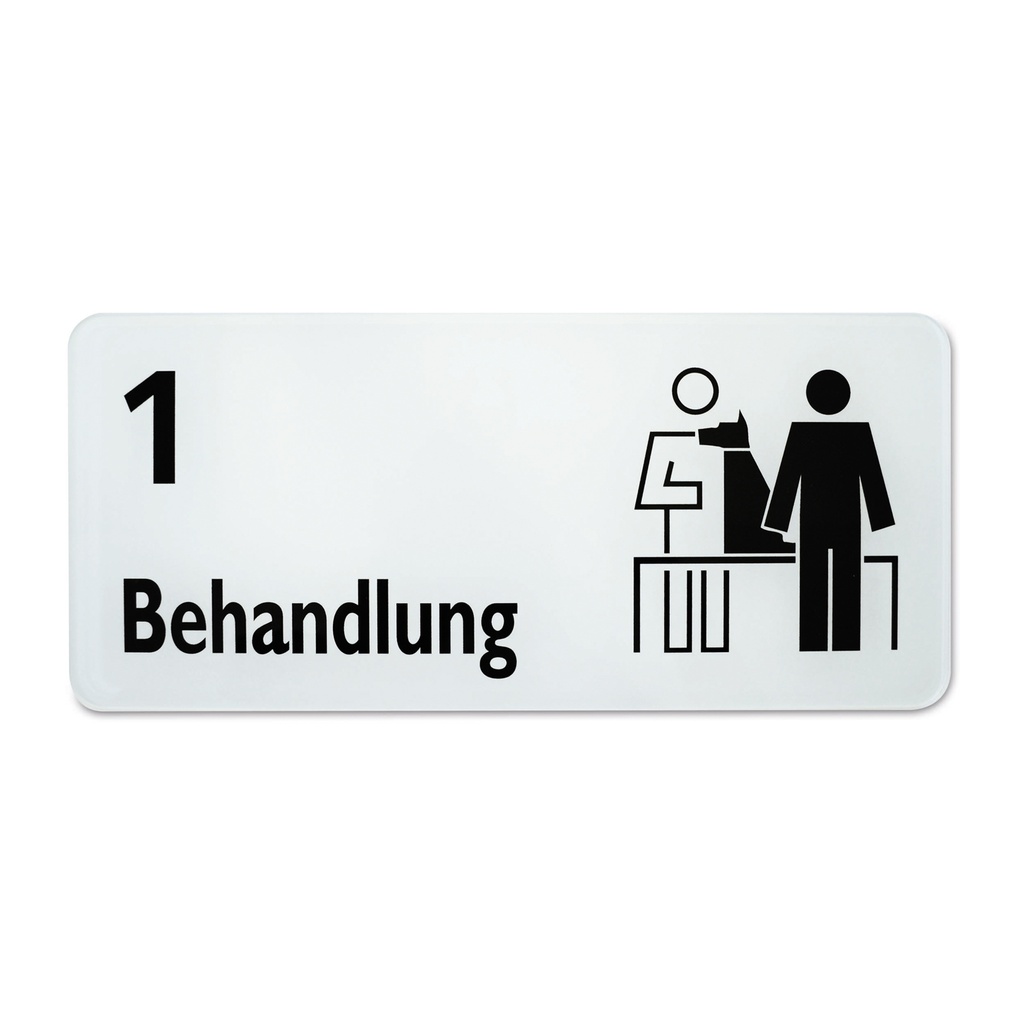 Panneau symbole "soin 1", 30 x 13,5cm noir/blanc