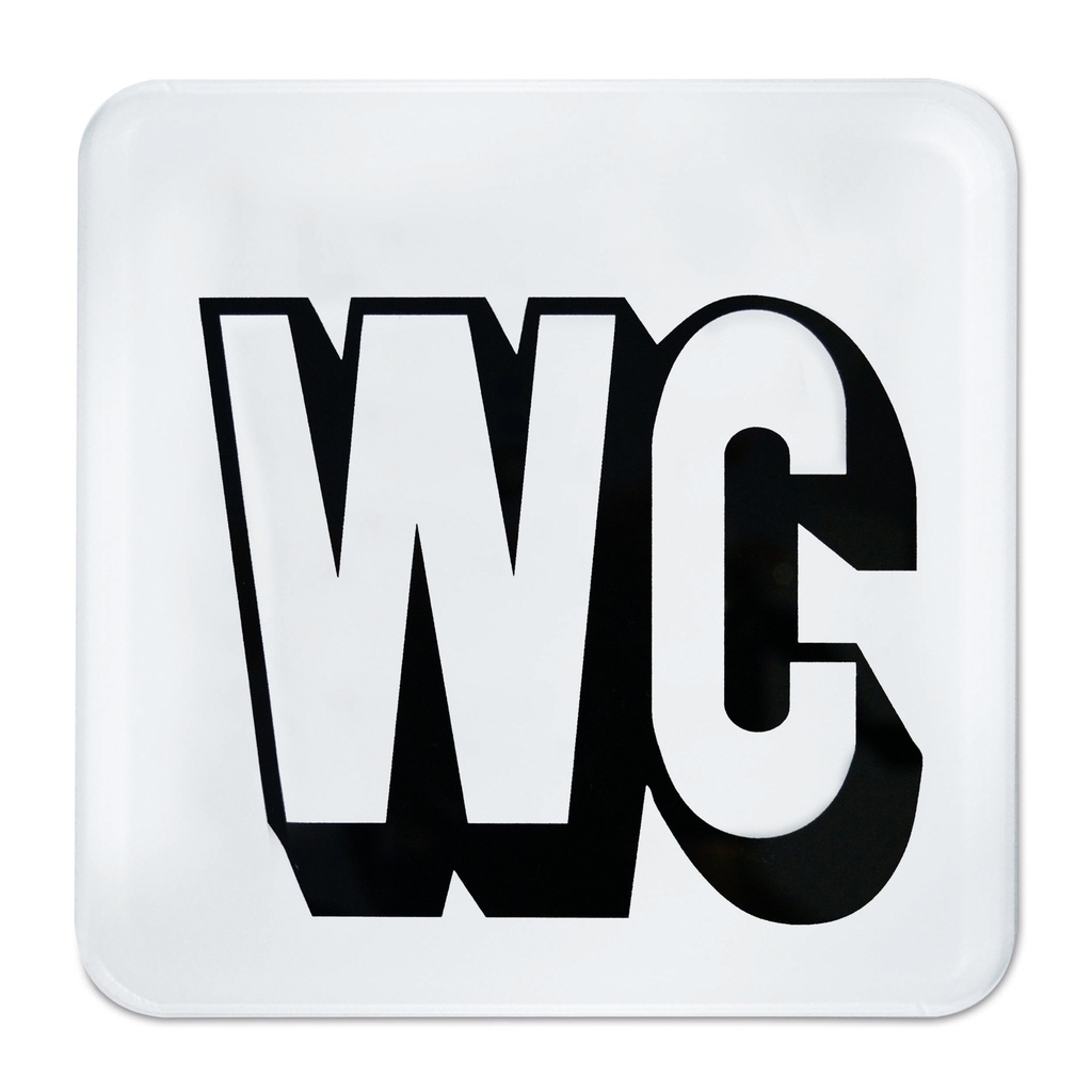 Panneau symbole "WC" 13,5 x 13,5 cm noir/blanc