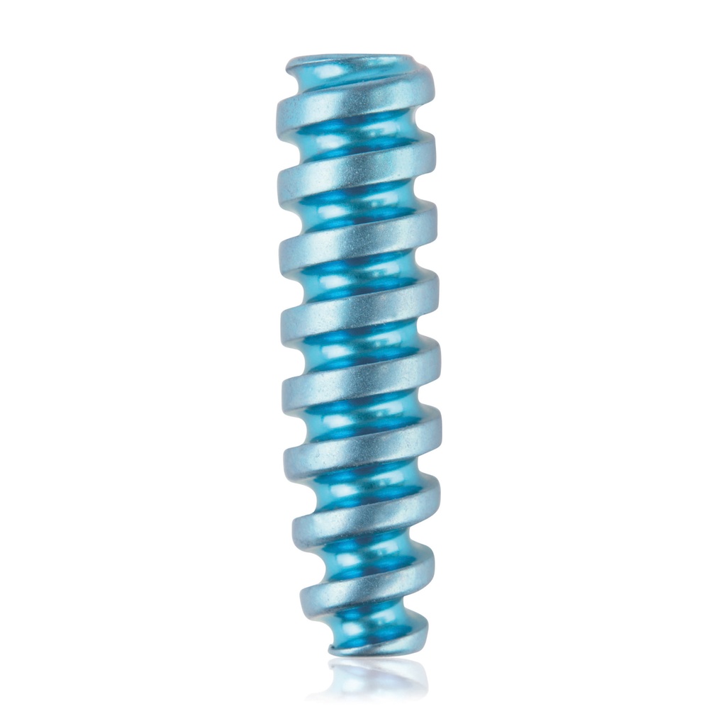 [191537] Vis à interférence en titane, forme canon, 1,1/Ø3,5/13,0 mm, HEX 2.0, bleu clair