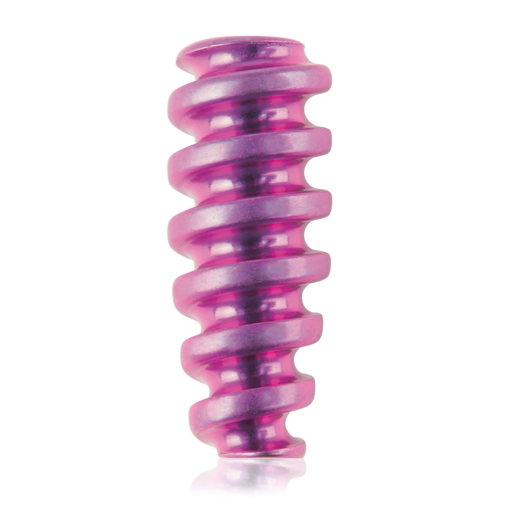 [191541] Vis à interférence en titane, canulée, 1,1/Ø4,0/10,0 mm, HEX 2,0, magenta