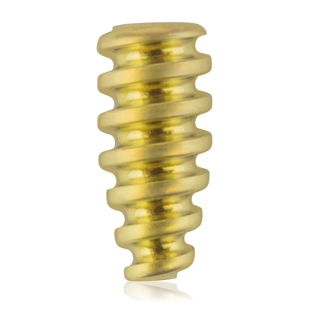 [191545] Vis à interférence en titane, forme canon, 1,1/Ø4,5/10,0 mm, HEX 2,5, jaune