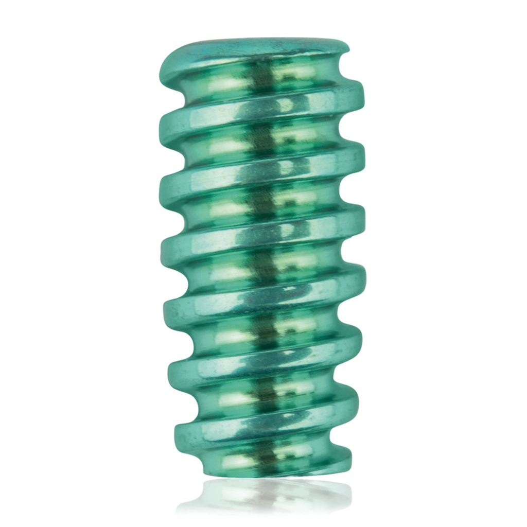 [191544] Tornillo de interferencia de titanio, forma de cañón, 2,9/Ø5,0/10,0 mm, HEX 2,5, verde
