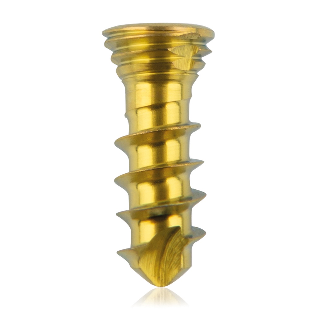 [185560] Vis de verrouillage titane Ø2.3x7mm multidirectionnelle, or, Torx 6 autoforante, autotaraudante