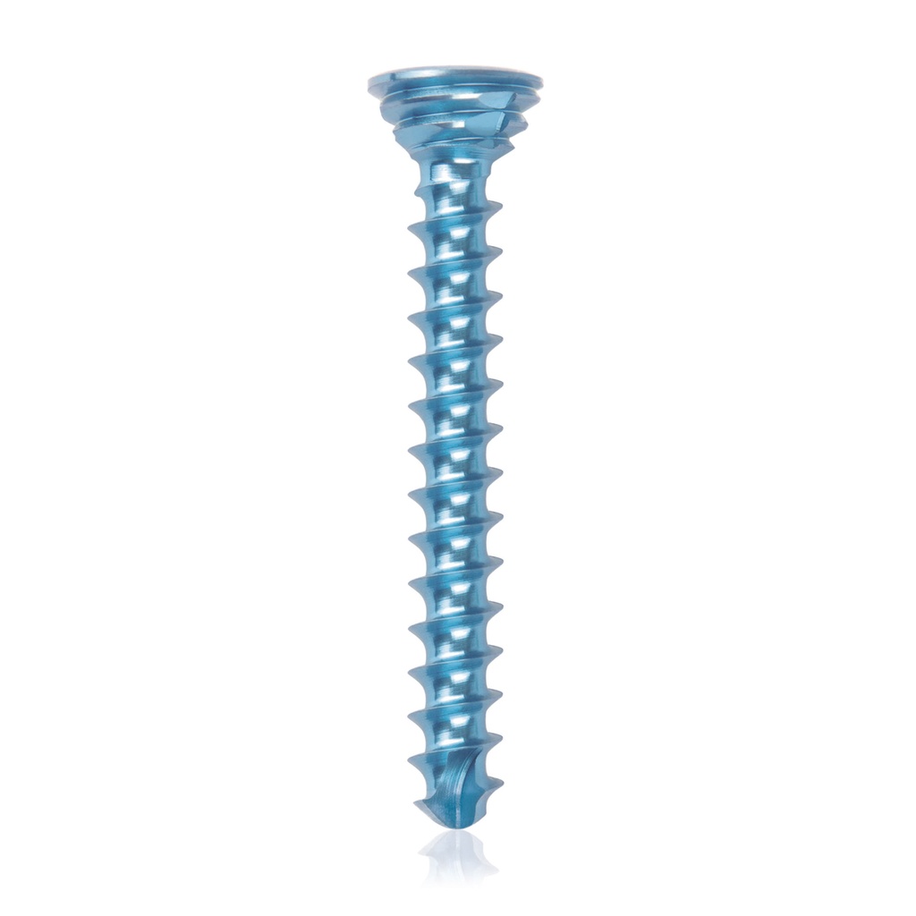 [185541] Titán zárócsavar Ø2,7 × 22 mm, szögstabil, többirányú, kék, Torx 10, önfúró, önmetsző