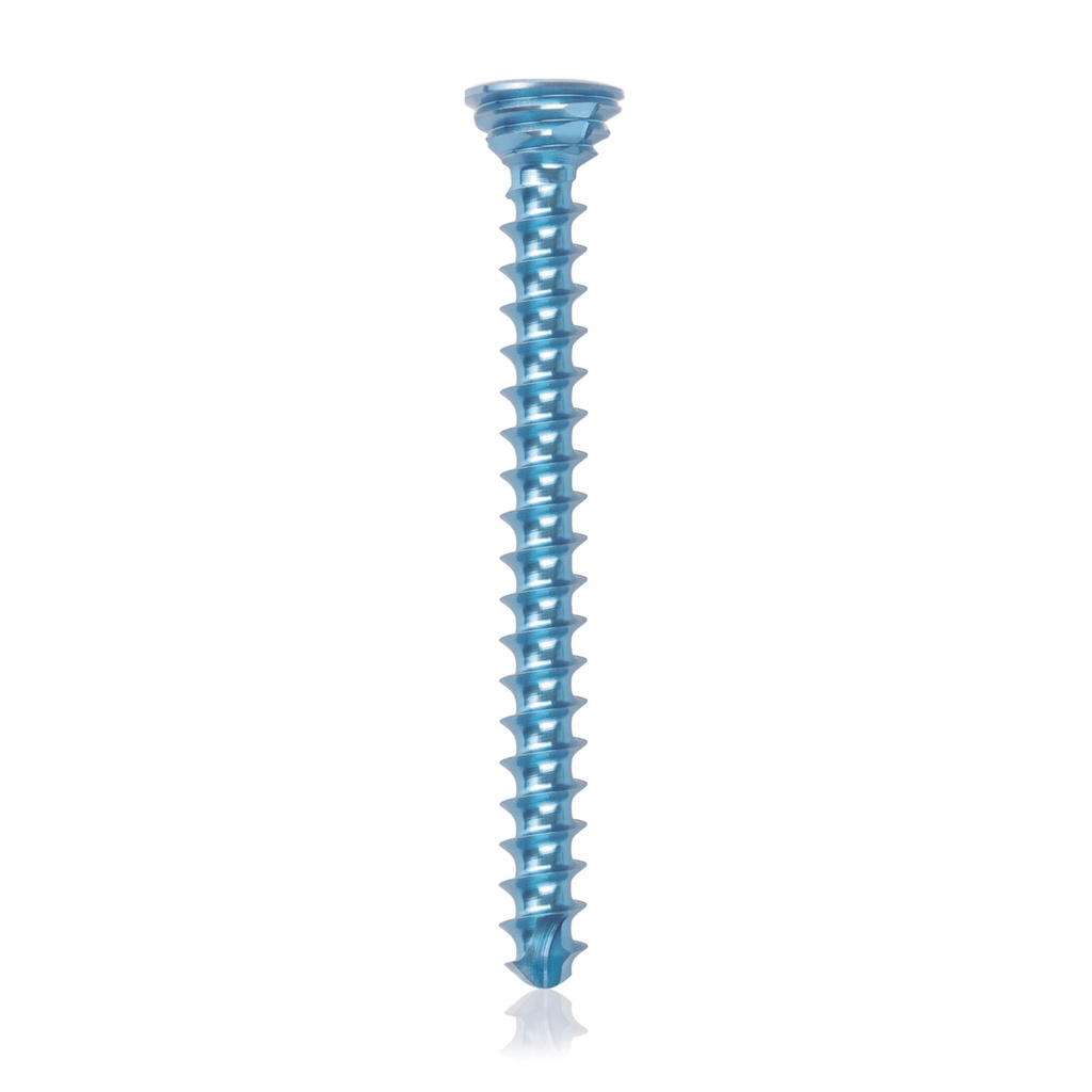 [185544] Titanium locking screw Ø2.7x28mm multidirectional, blue, Torx 10 self-drilling, self-tapping
