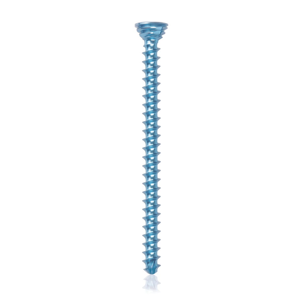 [185603] Titanium locking screw Ø2.7x 38mm, multidirectional, blue, Torx 10, self-drilling, self-tapping