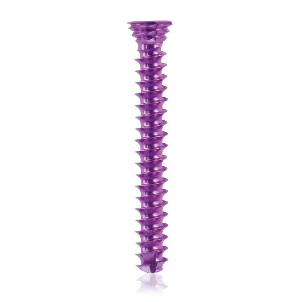 [185578] Titanium locking screw Ø3.5x 26mm, multidirectional, magenta, Torx 10, self-drilling, self-tapping