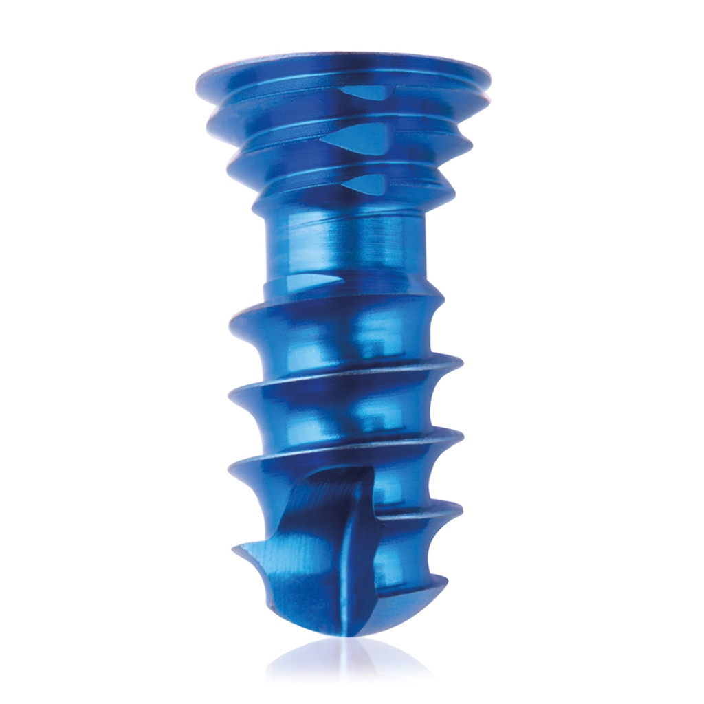 Titán zárócsavar Ø4,0 × 10 mm, szögstabil, többirányú, kék, Torx 10, önfúró, önmetsző