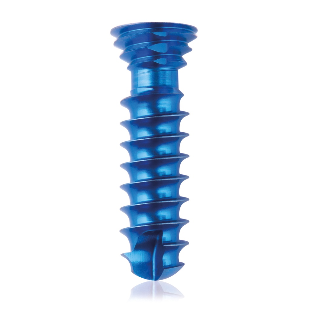 [185592] Titanium locking screw Ø4.0x 14mm, multidirectional, blue, Torx 10, self-drilling, self-tapping