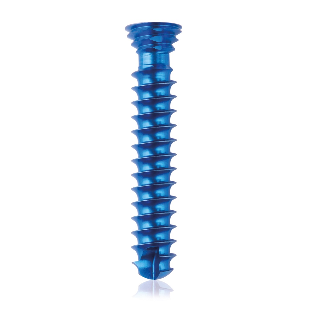 [185596] Titán zárócsavar Ø4,0 × 22 mm, szögstabil, többirányú, kék, Torx 10, önfúró, önmetsző