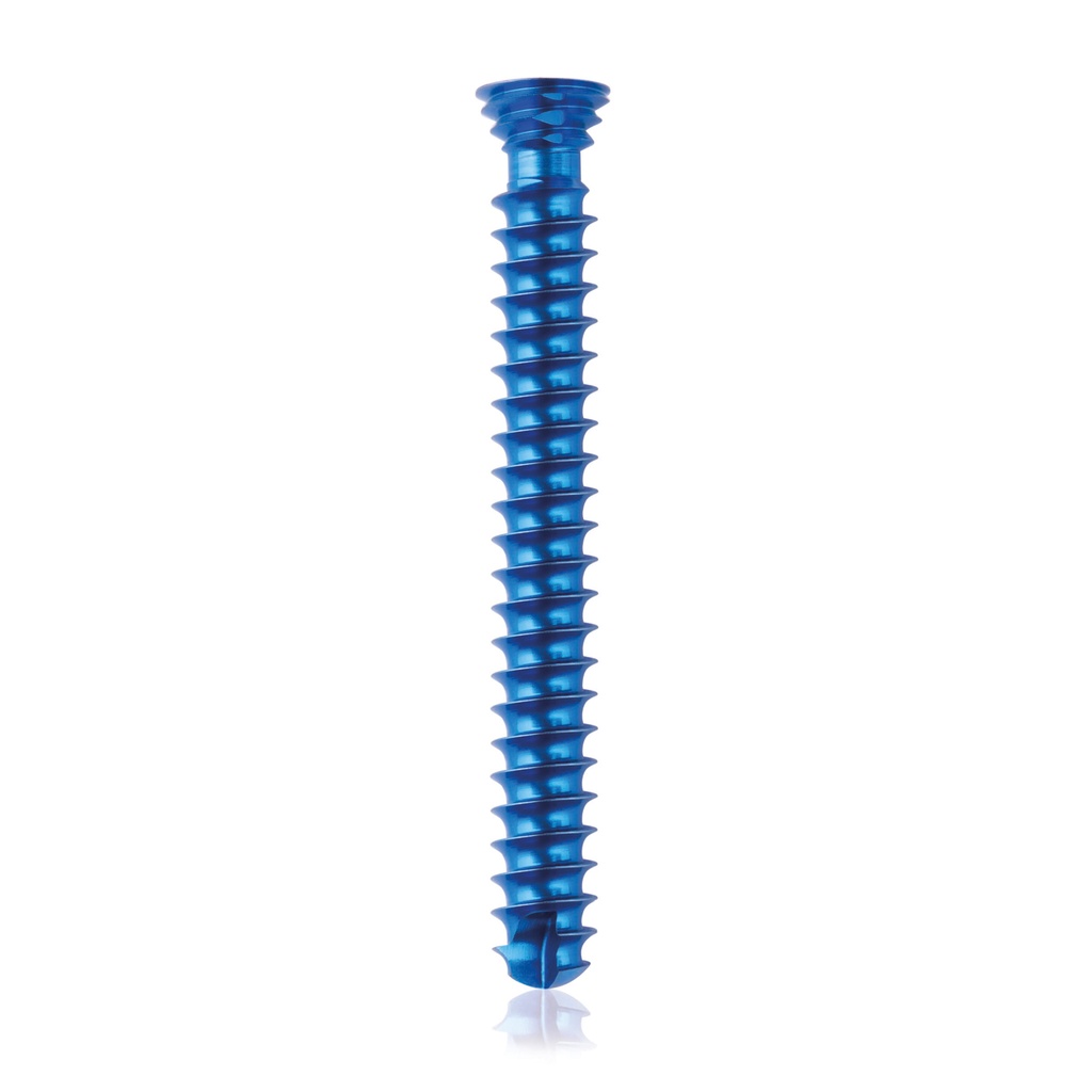 [185463] Titanium locking screw Ø4.0x 32mm, multidirectional, blue, Torx 10, self-drilling, self-tapping