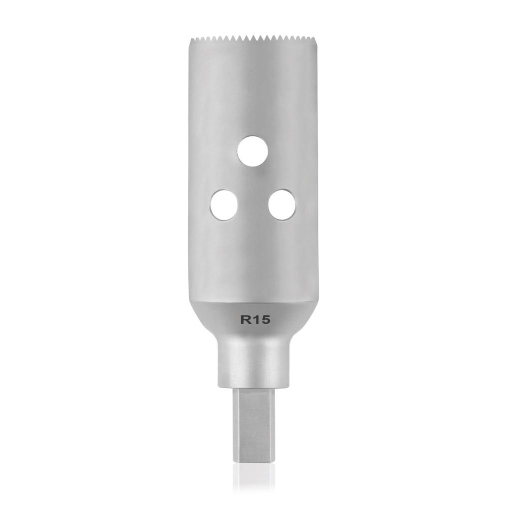 Hoja de sierra canulada TPLO, R15/45mm,eje triangular