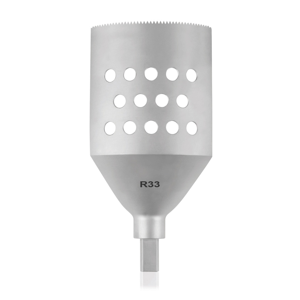 Hoja de sierra canulada TPLO, R33/50mm,eje triangular