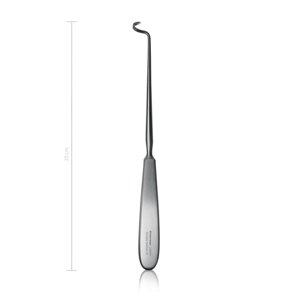 Aiguille à ligature Deschamps, 20 cm, à droite/tranchante, petite courbure