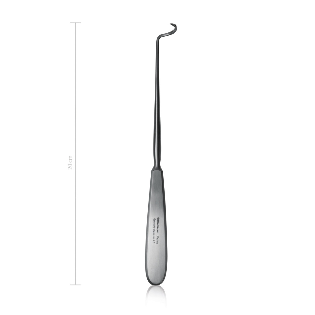 Ligature carriers DESCHAMPS, left/sharp, small curve, 20 cm 
