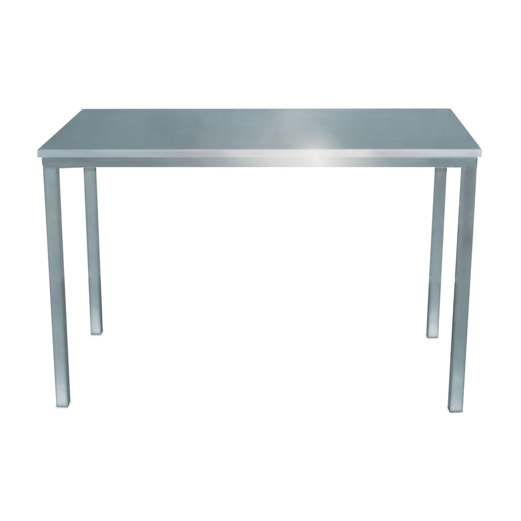 Mesa de exámen, acero inox.130x60x90 cm, con tablero plano