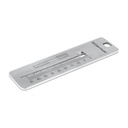 Plantilla de ranura en V paraalambres Kirschner Ø 0.6mm - Ø 2.5mm ytornillos 3mm - 45mm, acero inox.