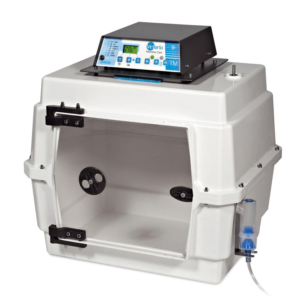 Intensive care unit, small with temp., air humidity control and connection for nebulizer and temperature