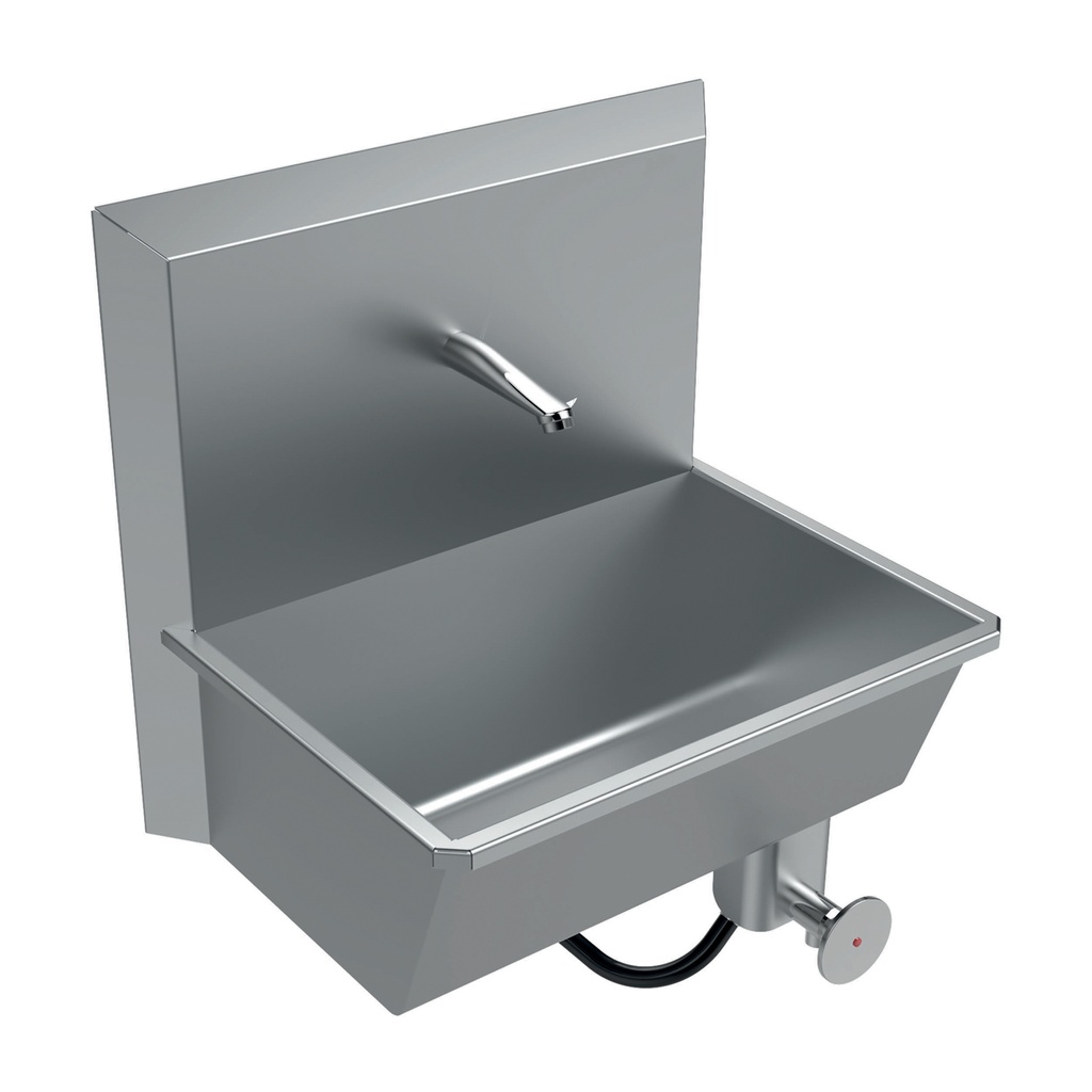 Lavamanos acero inox. con interruptorde rodilla, 575 x 420 x 537 mm