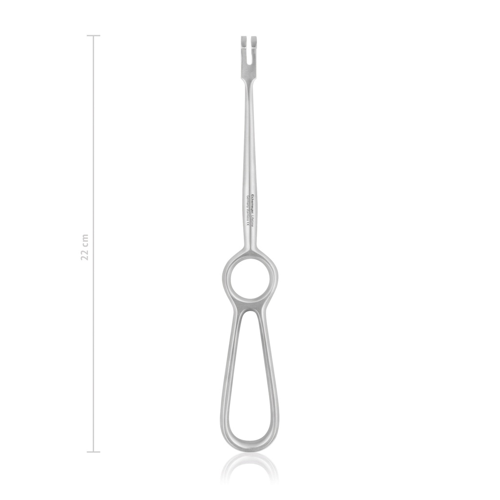 [160502] Retractor VOLKMANN, 2 prongs, blunt, 9 x 8 mm, 22 cm