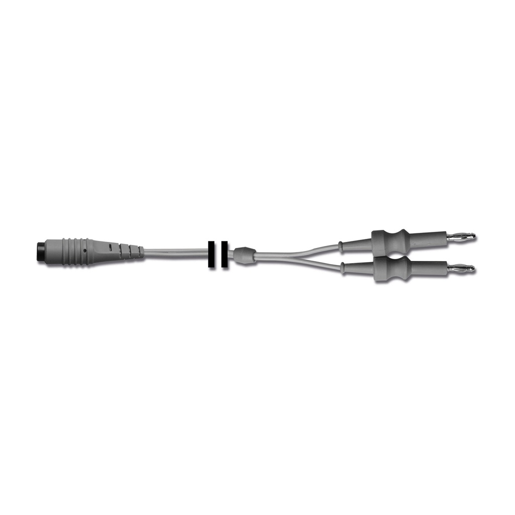 [30495051] Câble de connexion RF pour instruments bipolaires, compatible avec les appareils Ellman Surgitron et EICKEMEYER® 140 Vet RF, 2 connecteurs mâles de 4 mm, longueur 3 m.