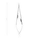 Porta aguja Castroviejo, 14 cm, curvadocon enclavamiento