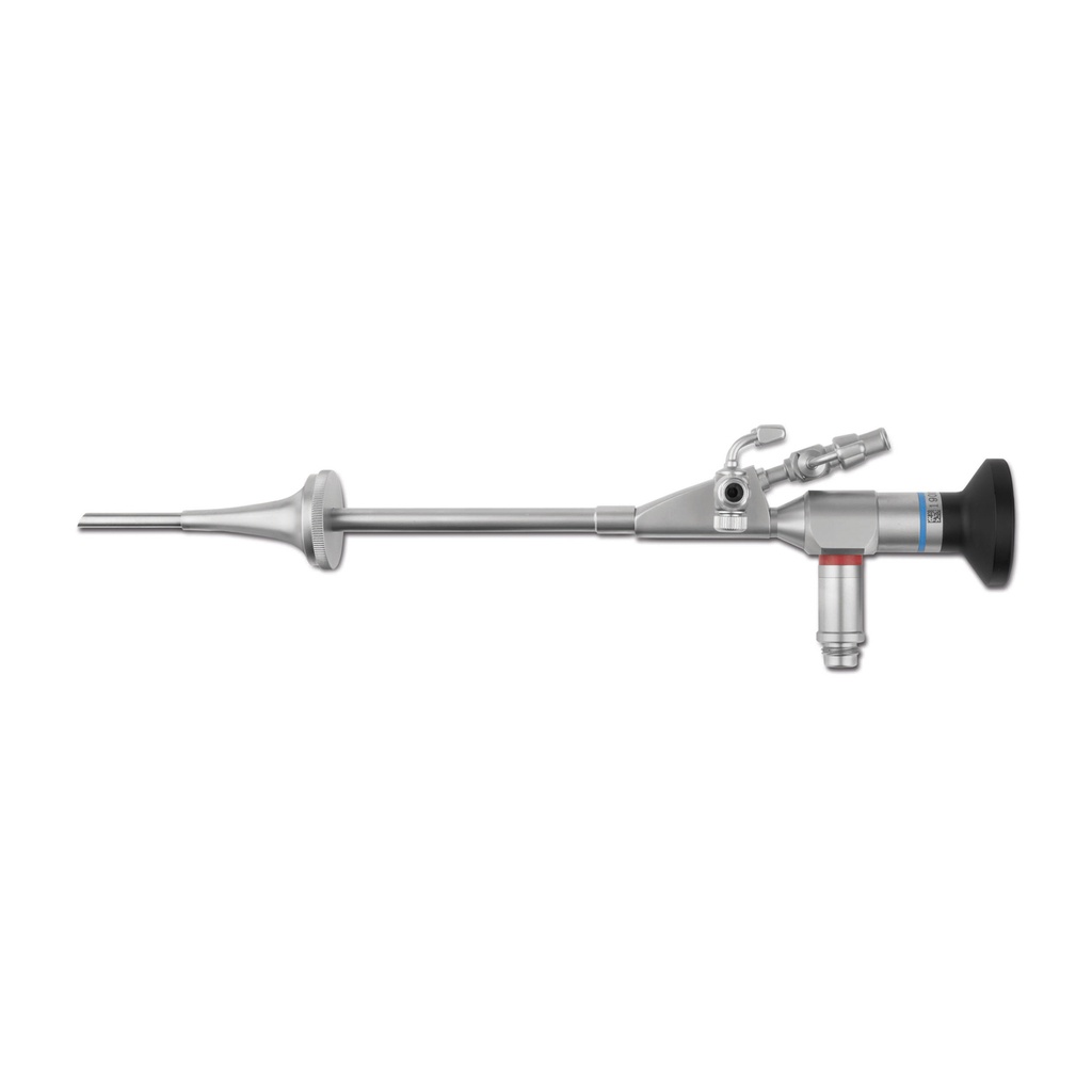[30612201] Eickview Compact avec embout pour otoscopie, rigide, Ø 3,8 mm, longueur 14 cm, canal de travail intégré Ø 1,3 mm, optique à vision vers l’avant 30°, immergeable dans des solutions désinfectantes.