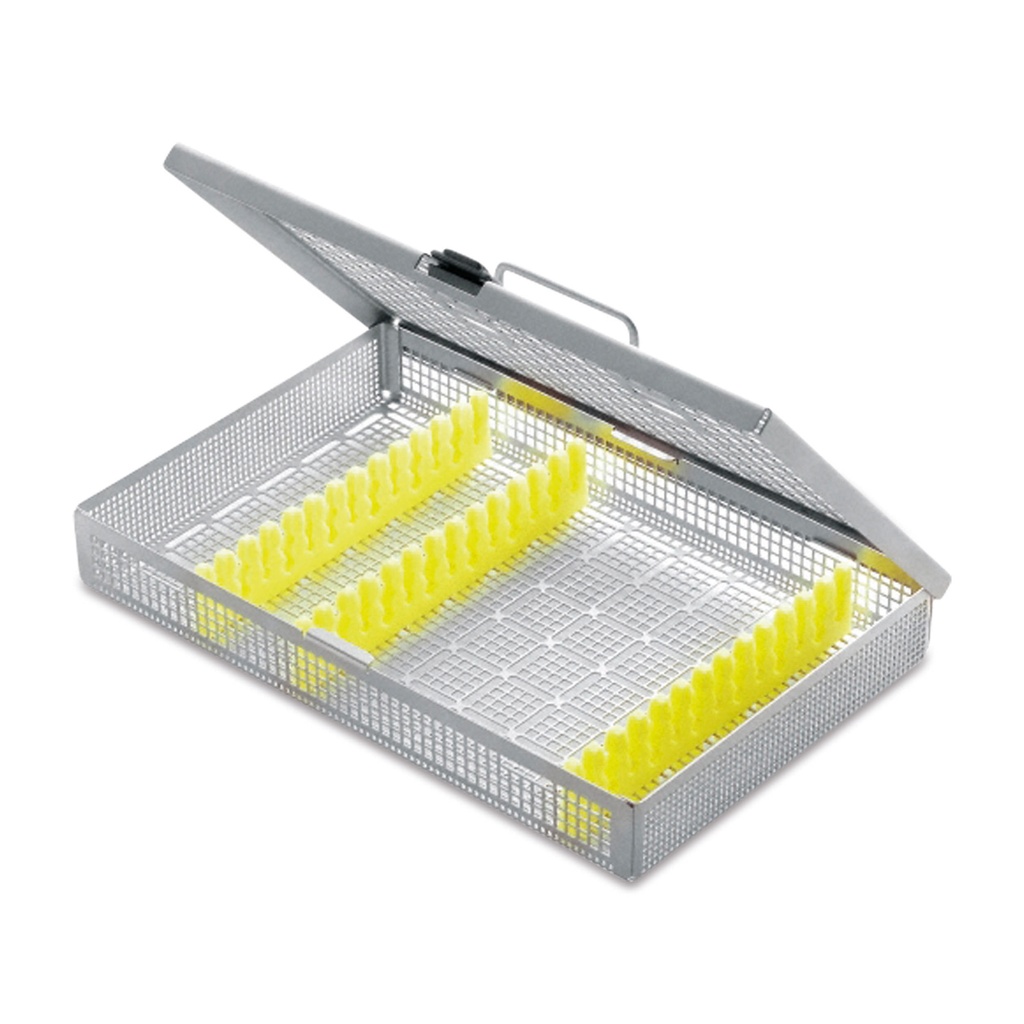 [56210004] Fogászati szitás tálca betétekkel, műszerekhez – 273 × 176 × 41 mm